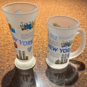 New York Themed Frosted Glass Set Mug and Tumbler